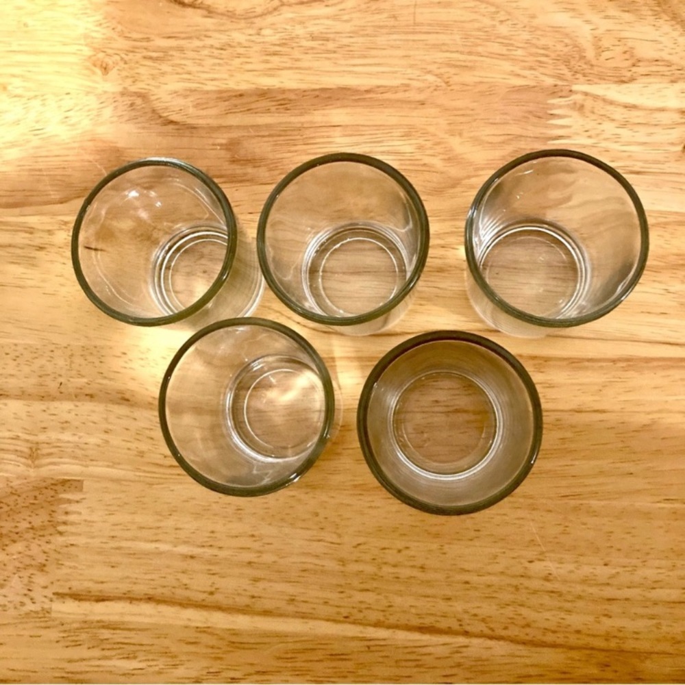 Hammered Metal Footed Container with 5 Glass Votive Holders Used Copper Colored - Picture 10 of 15